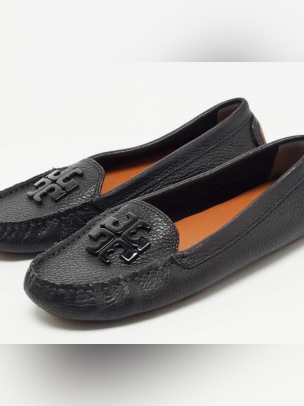 Tory Burch Black Pebbled Leather Loafers  Women’s Size: 7M